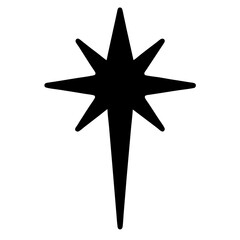 Elegant Black Star with Eight Points Radiating from a Central Core