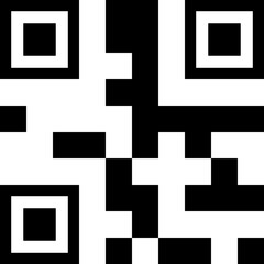 Obraz premium A large square QR code with position detection pattern on a white background, designed for mobile scanning and signs.