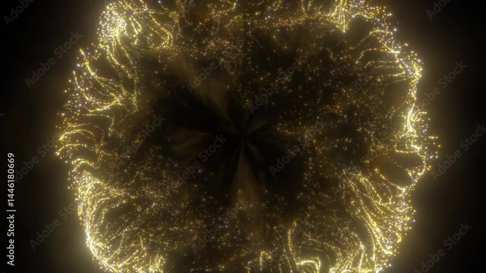 Poster 4k explosion of golden bokeh lights. holiday motion background. glowing particle abstract. 2160p 60f