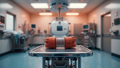 Medical Device on Tray in Hospital Operating Room Setting