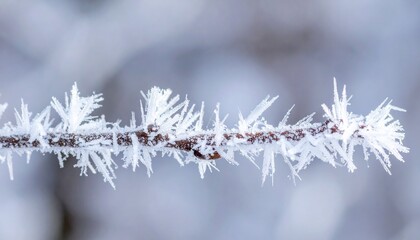 Obraz premium Close-Up of Ice Formations on Twigs
