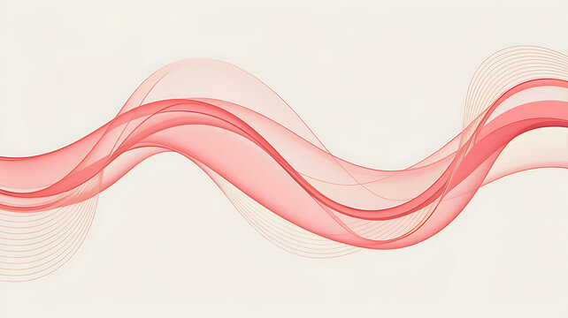 Elegant coral red flowing waves abstract design perfect for modern backgrounds or website banners inspiring serenity and calm