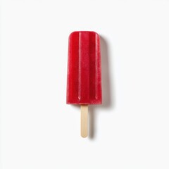 Red popsicle on a stick isolated on white background