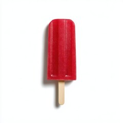 Red popsicle on a stick isolated on white background
