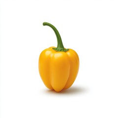 Yellow bell pepper, single, close up isolated on white background