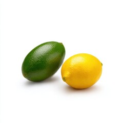 Lime and lemon still life isolated on white background