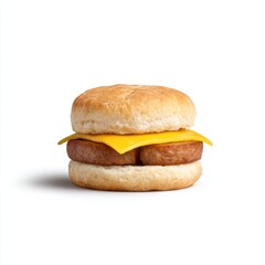 Biscuit sandwich with cheese isolated on white background