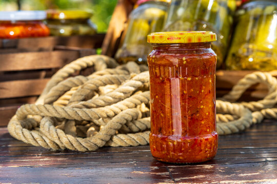 Canned eggplant appetizer (zacusca de vinete)