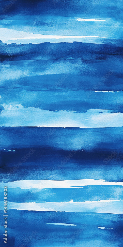 Poster blue watercolor background with varying shades and textures generative ai