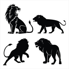 Tiger Silhouette Vector Set – Roaring, Walking, Jumping, Tribal & Head Designs