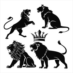 Tiger Silhouette Vector Set – Roaring, Walking, Jumping, Tribal & Head Designs