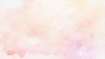 Obraz premium abstract watercolor background painting in pastel pink purple and orange cloudy colors with painted watercolor wash texture