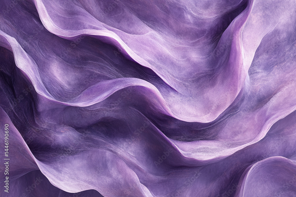 Poster abstract image of purple fabric texture, flowing waves create a soft and luxurious feel, showcasing 