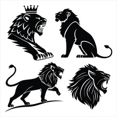 Tiger Silhouette Vector Set – Roaring, Walking, Jumping, Tribal & Head Designs