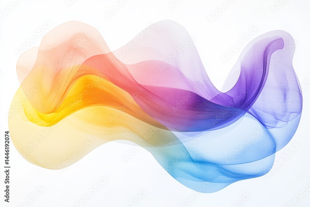 Poster colorful abstract flowing fabric - vibrant abstract of flowing fabric in a rainbow of colors, perfec