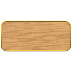 Wooden Name Plate, 3d illustration isolated on white background