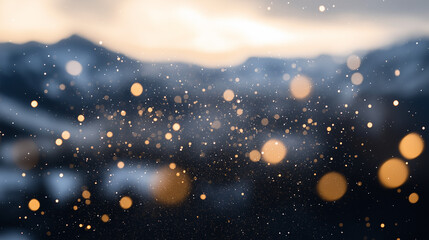 Naklejka premium black background with falling snow particles, cinematic style