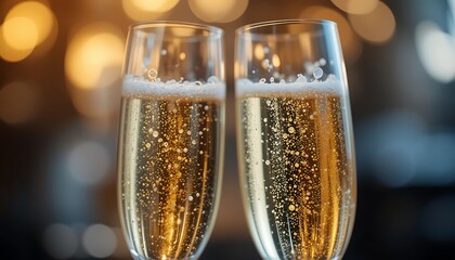 Golden Champagne Flutes: A Festive Toast