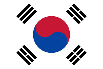 Flag of Korea. Korean Flag. Vector Illustration.