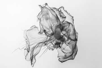 Graceful movement of a Pacific Sea Nettle Jellyfish captured in black and white, Black and white footage of a Pacific Sea Nettle Jellyfish