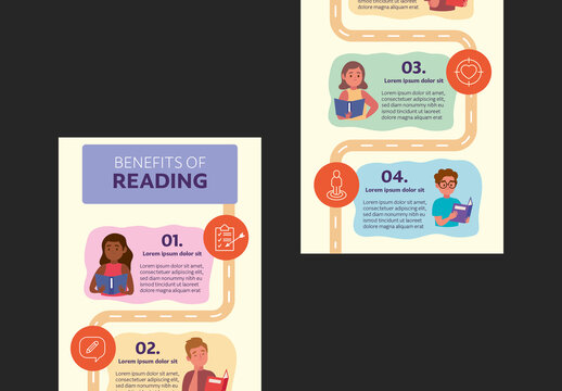 Beige Infographic Reading Education Kids Benefits Infographic