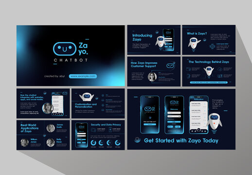 Blue Futuristic Ai Chatbot Technology Startup Presentation