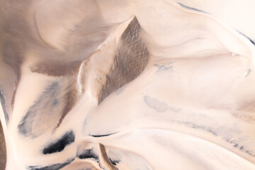 Abstract aerial view of desert landscape with dunes