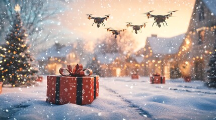 Drone delivery gift christmas