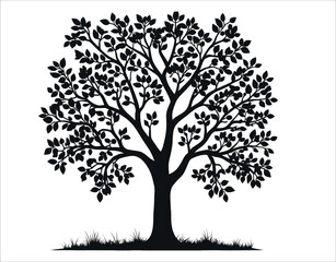 Botanical Ash Tree Shapes – Silhouette Icons