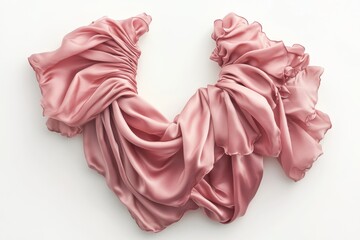 Elegant blush pink silk fabric draped artfully soft folds and delicate ruffles luxurious texture and