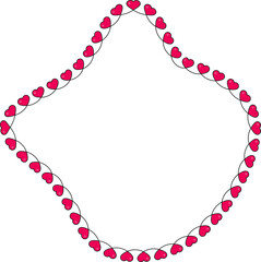 Rounded and wavy shape with a seamless heart-patterned edge.