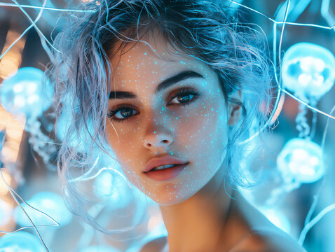 bioluminescent underwater dream