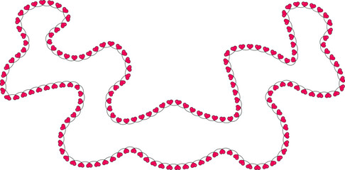 Complex wavy figure with an organic flowing outline of connected heart shapes.