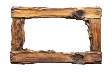 Rustic weathered wooden frame blank space aged texture shabby chic vintage brown tones isolated on