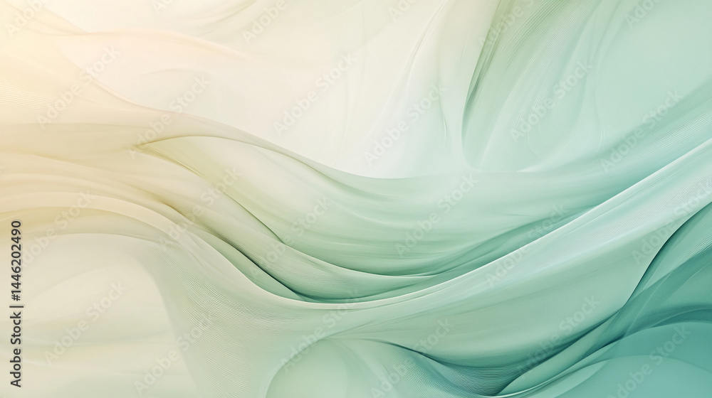 Poster abstract image of flowing, pastel-colored fabric, creating a soft, serene atmosphere. represents ele