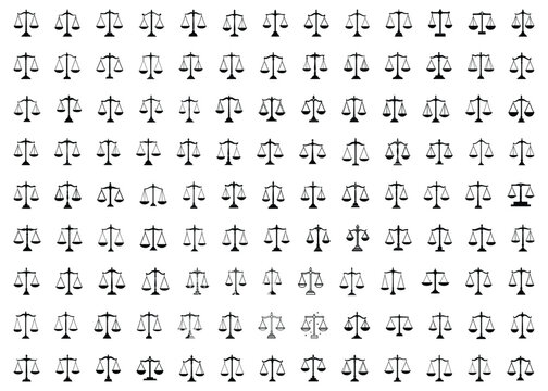Set of collection law scale Isolated vector illustration editable
