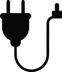 vector electric plug and cord on white background eps