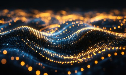 Obraz premium Abstract Geometric Background with Glowing Lights