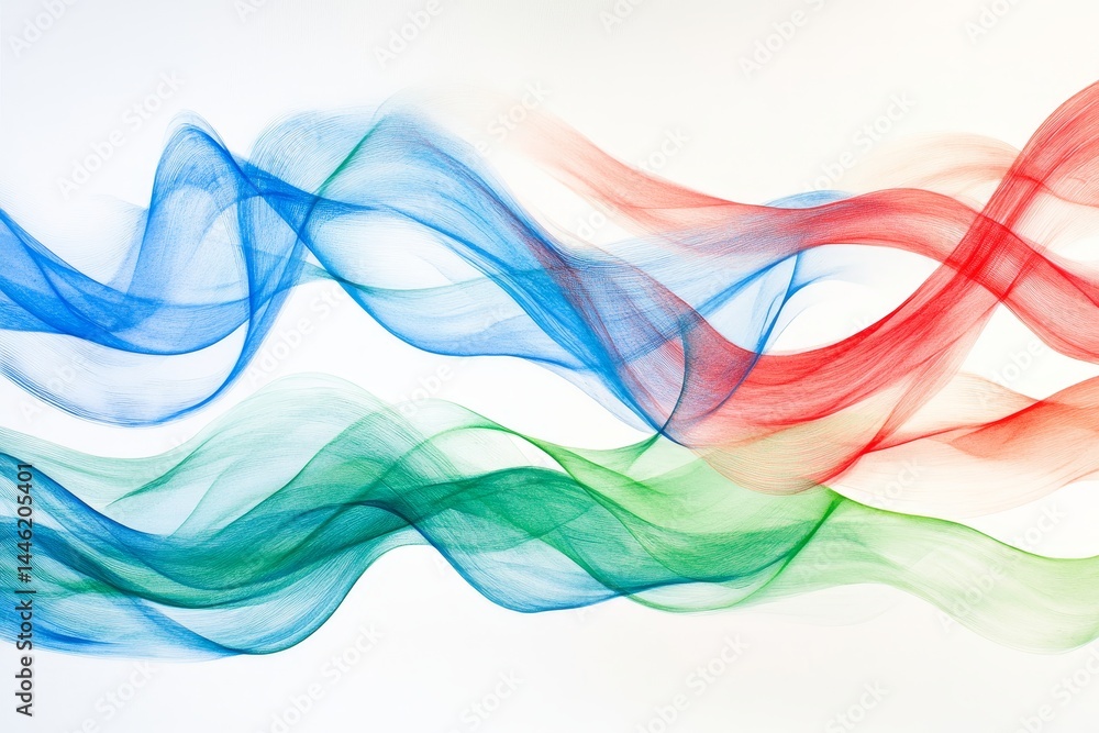 Poster elegant watercolor dynamic lines abstract composition - abstract art symbolizing flow, energy, movem
