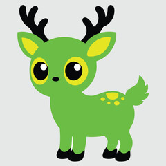 Cartoon deer cute baby reindeer big eyes smallant.4.eps