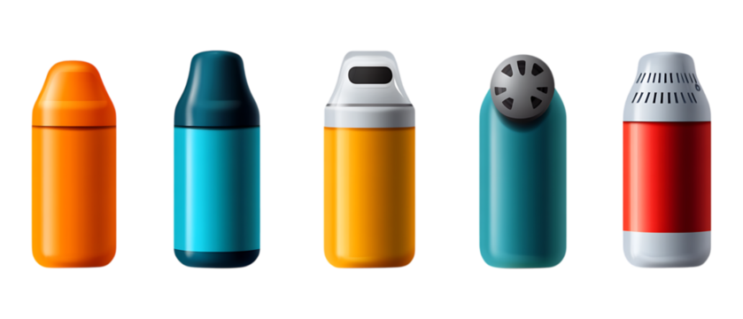 Pack of Inhaler Against Transparent Background for Medical Illustration, Healthcare Content, or Pharmaceutical Projects
