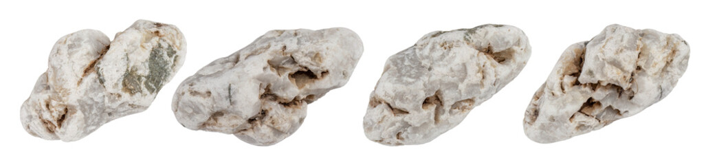 Macro – River stone collection  isolated on  transparent background, (high resolution)