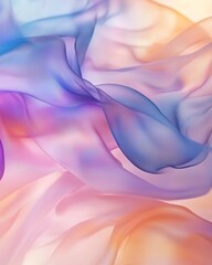 Obraz premium A vibrant, flowing fabric in shades of purple, pink, and orange creates a dreamy atmosphere, with soft gradients blending seamlessly, ideal for backgrounds in design and art projects