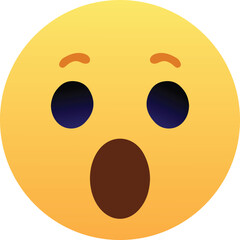 3d surprised wow emoji face.