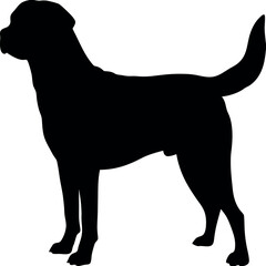 Black Dog Silhouette Standing – Vector Clipart