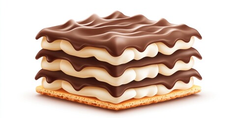 Delicious Chocolate Covered Cream Layers On A Crisp Base