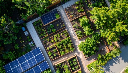 Solar-Powered Urban Community Garden from Above