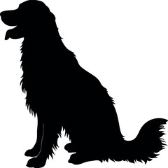 Sitting Dog Silhouette – Pet Animal Vector Clipart.	