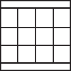 Grid structured with three columns and four rows along with defined footer and header sections.