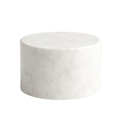 Experience the elegance of this clean white marble cylinder, perfect as a minimalist display pedestal or stand.